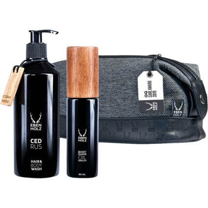 Ebenholz skincare Подарочный набор для ухода за телом Cedrus Hair & Body Wash 330 мл + масляная сыворотка Bodyshape 90 мл + сумка для туалетных принадлежностей - 1 шт.