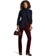 Stretch Corduroy Mid-Rise Straight Pants