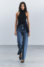 Zara джинсы ZW COLLECTION STRAIGHT FIT TIRO ALTO Средне-синего цвета