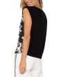 Sleeveless Woven To Knit Top