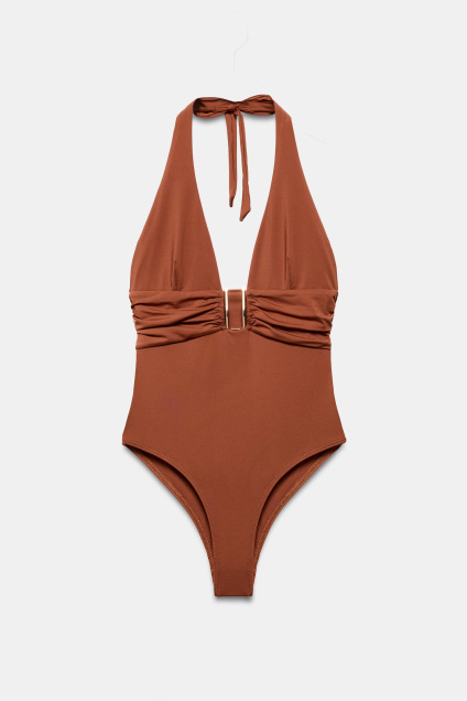 Zara КУПАЛЬНИК НА БРЕТЕЛЬКАХ С МЕТАЛЛИЧЕСКИМИ ДЕТАЛЯМИ 497591613-732-1