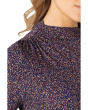 Long Sleeve Mock Neck Knit Top With Shirring