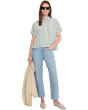 Striped Oversized Button Down Dolman