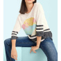 Druckpullover, natur-bunt