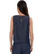 Petite Lightweight Organic Cotton Denim Round Neck Shell