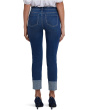 Sheri Slim Ankle Rhinestone Cuff Jeans in Vintage Lapis