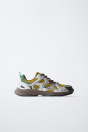 Zara ФУНКЦИОНАЛЬНЫЕ КРОССОВКИ СЕТЧАТАЯ ТКАНЬ желтого цвета
