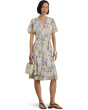 Floral Crinkle Georgette Surplice Dress