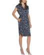 Dolman Sleeve Button Front Dress Stretch Satin