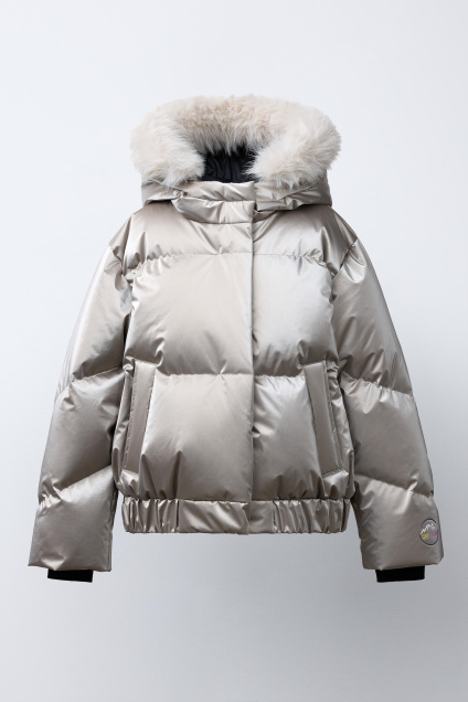 Zara МЕТАЛЛИЗИРОВАННЫЙ ВОДО- И ВЕТРОЗАЩИТНЫЙ ПУХОВИК С СИСТЕМОЙ RECCO® (80% ПУХА, 20% ПЕРЬЕВ) ЛЫЖНАЯ КОЛЛЕКЦИЯ 495680139-307-7