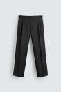 Zara КЛАССИЧЕСКИЕ БРЮКИ С ДЕКОРАТИВНЫМИ СКЛАДКАМИ ИЗ 100% ШЕРСТИ 536228985-800-38