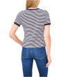 Striped Baby Tee With Crest Button Detail