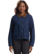 Barn Jacket - Snap Closure Denim Jacket with Patch Pockets and Corduroy Collar