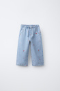 Zara ШИРОКИЕ ДЖИНСЫ С КЛУБНИЧНОЙ ВЫШИВКОЙ 515478267-400-18