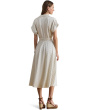 Striped Belted Twill Dress