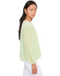 Half Placket Shirred Yoke Blouse