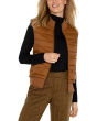 Sleeveless Quilted Front Full Zip Sweater Vest Sweater Yarn