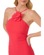 3d Flower Halter Midi Dress