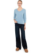 3/4 Sleeve Wide V-Neck Boxy Tee