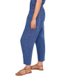 Petite Washed Organic Linen Delave Ankle Pleated Lantern Pants