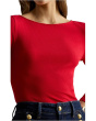 Petite Rib-Knit Cotton-Blend Boatneck Tee