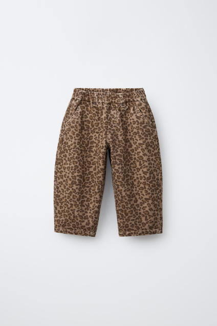 Zara МЕШКОВАТЫЕ БРЮКИ С АНИМАЛИСТИЧНЫМ ПРИНТОМ 503725842-700-18
