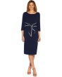 Stretch Crepe Tie Front Dress with Contrast Tipping