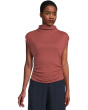 Amara Mock Neck Power Shoulder Top