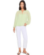 Half Placket Shirred Yoke Blouse