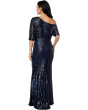 Long 3/4 Sleeve Off-the-Shoulder Sequin Dress