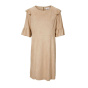 Designer-Velourslederimitatkleid, sand