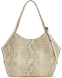 Deco Snake Embossed Leather Tulip Tote