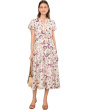 Notch Neck Midi With Puff Sleeves