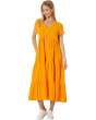 Gauze - Short Sleeve V-Neck Dress