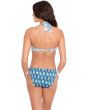 Indigo Print Mix Tie Front Halter Bra