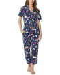 Short Sleeve Cropped Cotton Knit Pajama Set