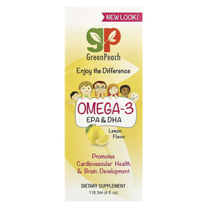 GreenPeach, омега-3 с ЭПК и ДГК, со вкусом лимона, 118,3 мл (4 жидк. унции)
