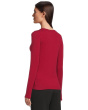 Sheer Knit Round Neck Slim Long Sleeve Tee