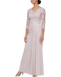 Long Empire Waist Dress with Surplice Neckline