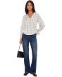 V-Neck Button Down Tie Sleeve Top