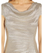 Metallic Knit Drape Neck Gown