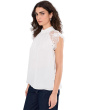 Mock Neck Blouse with Lace Cap