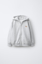 Zara Толстовка С ЗАСТЕЖКОЙ-МОЛНИЕЙ И ПОЛОСОЙ серого мелированного цвета