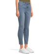 Ankle Mid-rise Skinny Jeans W/ Slit And Rivet Trim