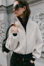 Zara МЯГКАЯ КУРТКА-БОМБЕР кремового цвета