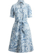 Paisley Tie-Front Linen Shirtdress