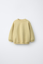 Zara ОДНОТОННАЯ ТОЛСТОВКА ЦВЕТА хаки, ОКРАШЕННАЯ КРАСКОЙ ДЛЯ ОДЕЖДЫ