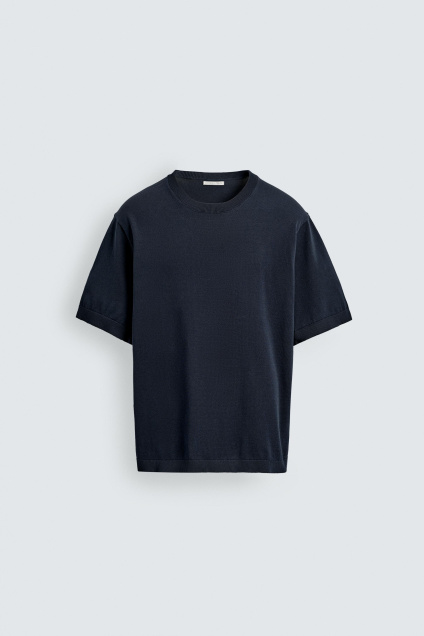 Zara ФУТБОЛКА ИЗ ЛЕГКОГО ХЛОПКОВОГО ТРИКОТАЖА 502267327-401-2