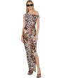 Drop Shoulder Fitted Gown w/ Side Slit