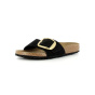Женские органические сандалии Birkenstock Мадрид с большой пряжкой черного цвета